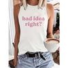 Letter Printed Vest T-shirt Sexy Vest Women's Sleeveless Round Neck