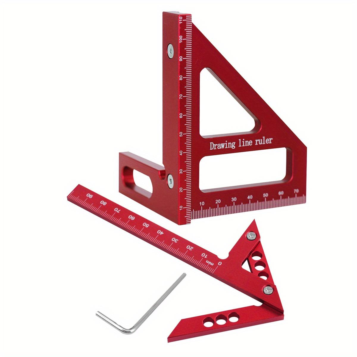 

2pcs Aluminum Protractor Carpenter Square Kit - Woodworking 3D Multi Angle Layout Measuring Ruler Center Scribe Gauge