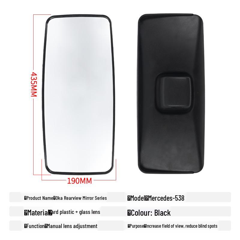 Square Rearview & Reversing Mirror for Euro Mercedes Trucks (MP2, MP3, MP4 Models)