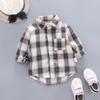 Chemise à carreaux à manches longues boutonnée pour enfants, garçons et filles, printemps, automne