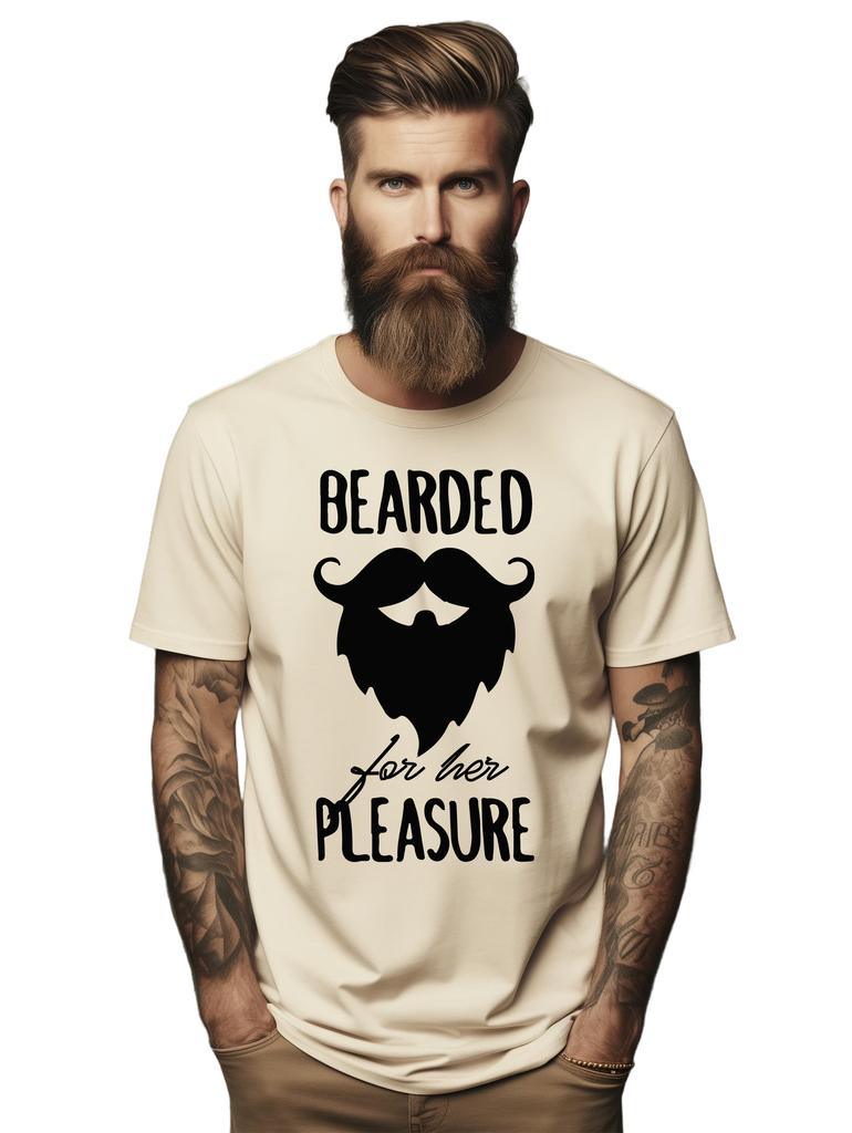 PrintBar Bearded for Her Pleasure t-shirt - Funny and Fierce! Unleash your inner