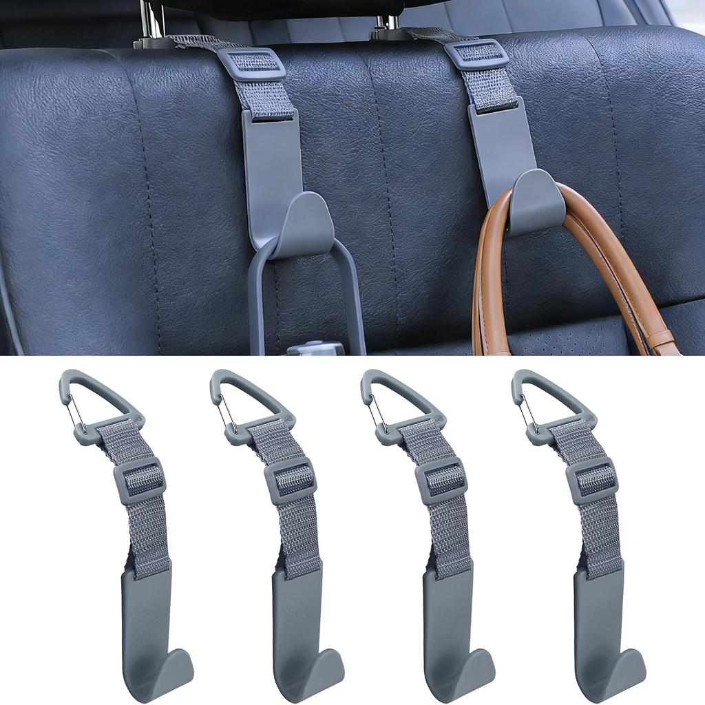 4-Pack Universal Car Headrest Hooks Anti-drop Seat Back Organizer for Bags