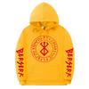 Berserk Anime Hooded Sweatshirt Men Loose Fit Fleece Lined Streetwear Casual Pullover Top