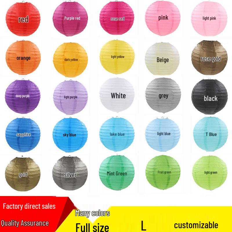 Colorful Handmade Paper Lanterns for Mid-Autumn Festival - Red DIY Round Lanterns for Shopping Mall Decoration