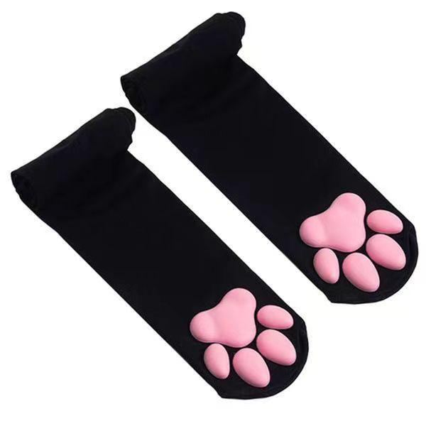 3D cat claw black and white stockings, comfortable and cute.