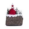 Christmas Igloo Ornaments Church Figurines with Rotating Train LED Lights Music Box Figurines Decorative Holiday Decor Festive Gift