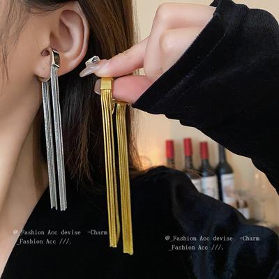 Metal Tassel Earless Ear Bone Clip Niche Simple Cold Wind Earrings High Sense Fashion Temperament Earrings