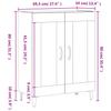 Entrance Side Cabinet / Sofa Sideboard / Living Room Storage Cabinet / Bathroom Shelf with Transparent Double Door Design, Black 69.5x34x90 Cm