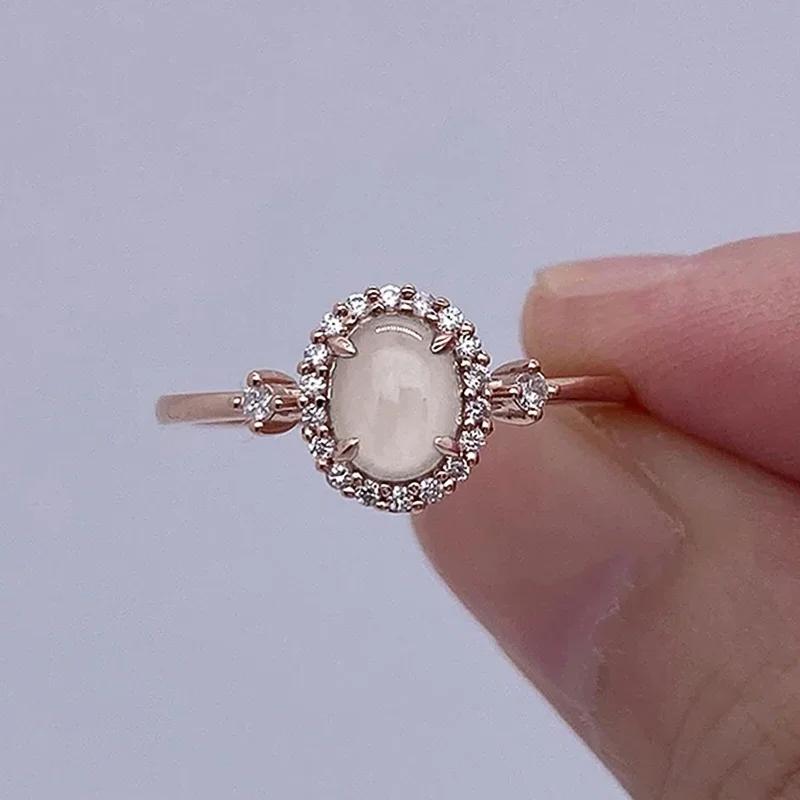

CAOSHI Graceful Lady Proposal Ring with Imitation Opal Bright Zirconia Finger Zircon for Engagement Ceremony Chic Accessories 6