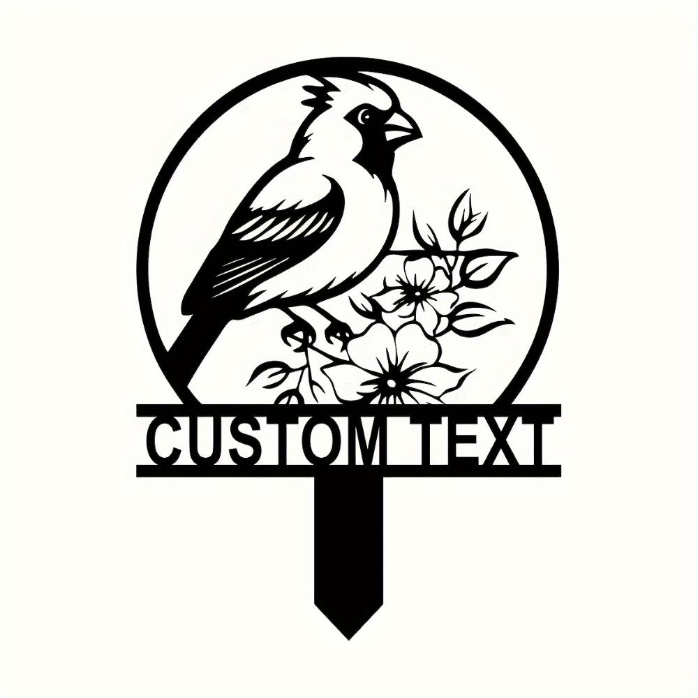 3D Crow Family Metal Garden Stake Personalized Yard Art Black Bird Outdoor Decor