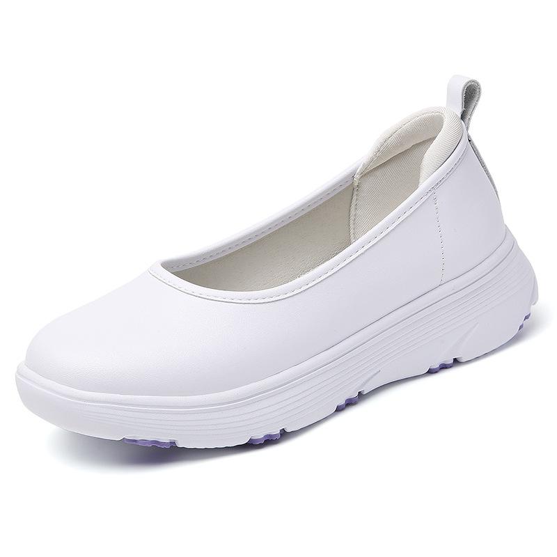Zapatos de Plataforma para Enfermera para Mujer Cómodos Transpirables Antideslizantes Zapatillas Trabajo Enfermería Cuero Zapatos Casuales Ligeros Mocasines para Caminar para Mujer