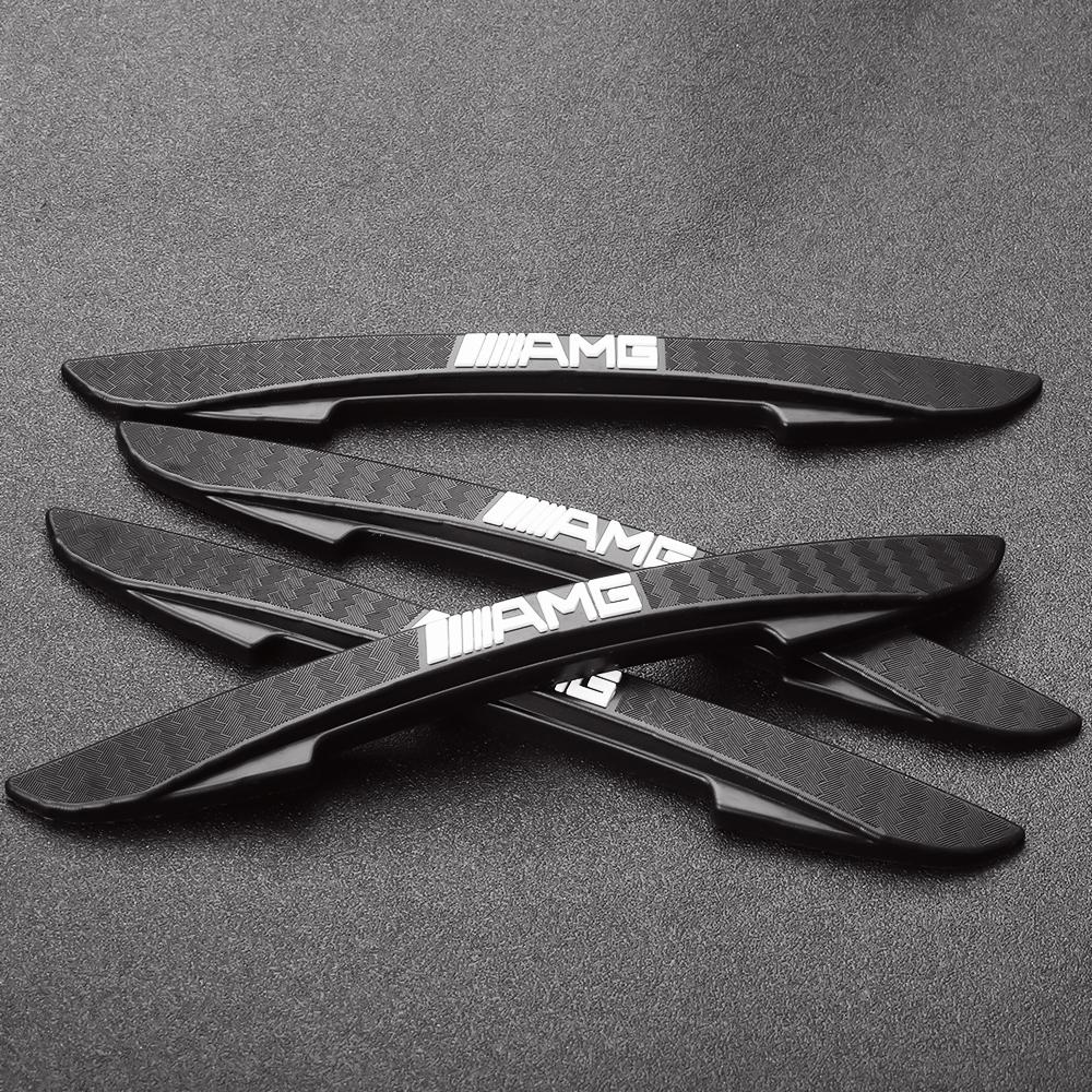 4PCS Car Door Anti-collision Protector Car Badge Bumper Strip Stickers For Mercedes Benz AMG W124 W203 W204 W210 W211 W212 W220