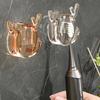 No Punching Toothbrush Holder Deer Horn Shape Self-Adhesive Shaver Storage Rack Plastic Bathroom Hanging Bracket