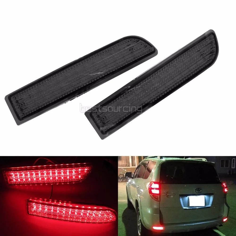 Black Smoked Rear Bumper Reflector LED Brake Light For Toyota Avensis Alphard Previa