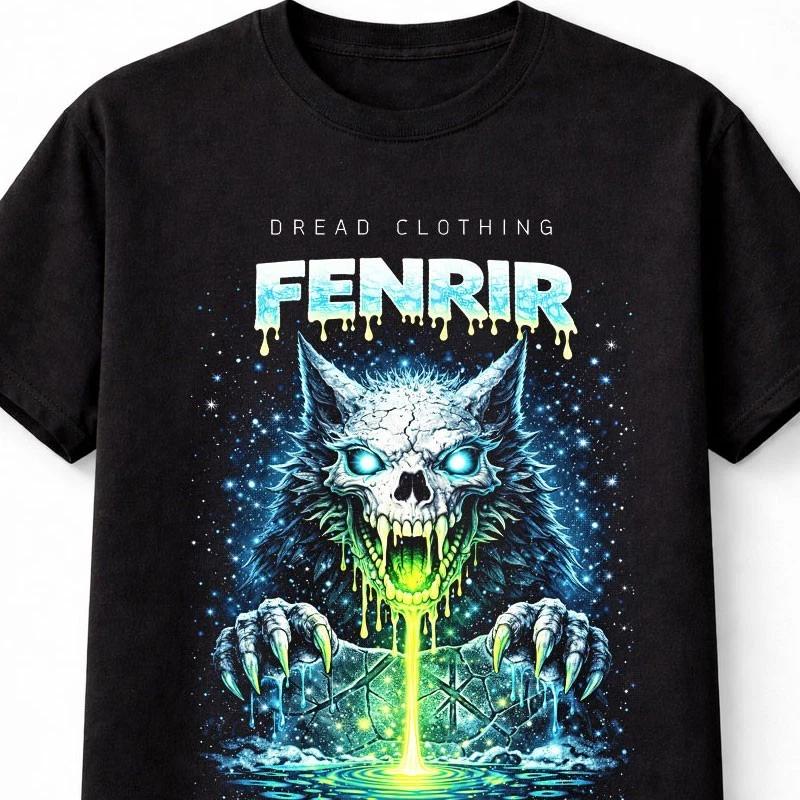 Fenrir Wolf Norse Mythology Ragnarok Horror Graphic Unisex TShirt S