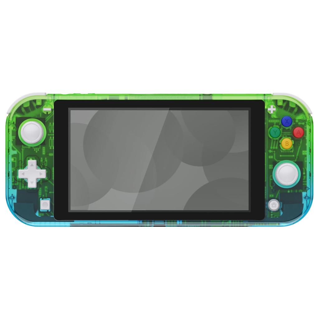 EXtremeRate Husă Personalizată pentru Switch Culoare Gradient Kit de Reparare Controller Nintendo Switch Lite cu Carcasă Compatibilă Transparentă DIY pentru Switch