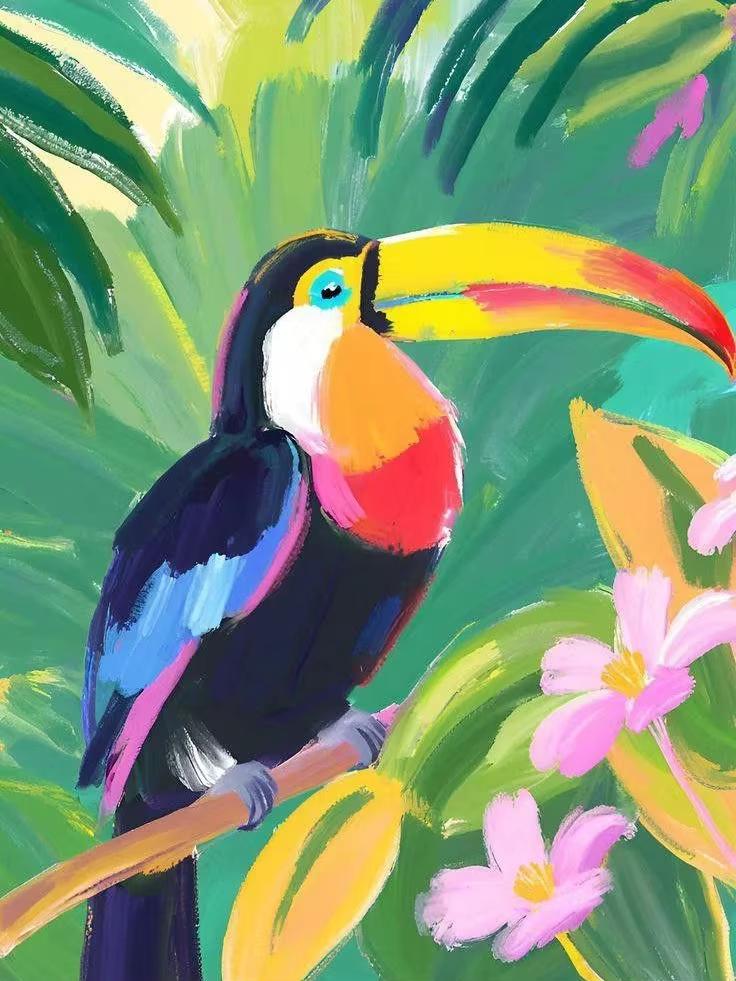 Abstract Funny Animals 5D DIY Full Round Diamond Painting Home Living Room Bedroom Aesthetic Bar Decoration Gift