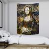 Mona Lisa's smile tapestry wall hanging Bohemian style beautiful table mat living room printing art decoration