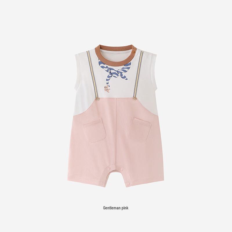 YEEHOO Baby Boys' Summer Pure Cotton Faux Two-Piece Romper