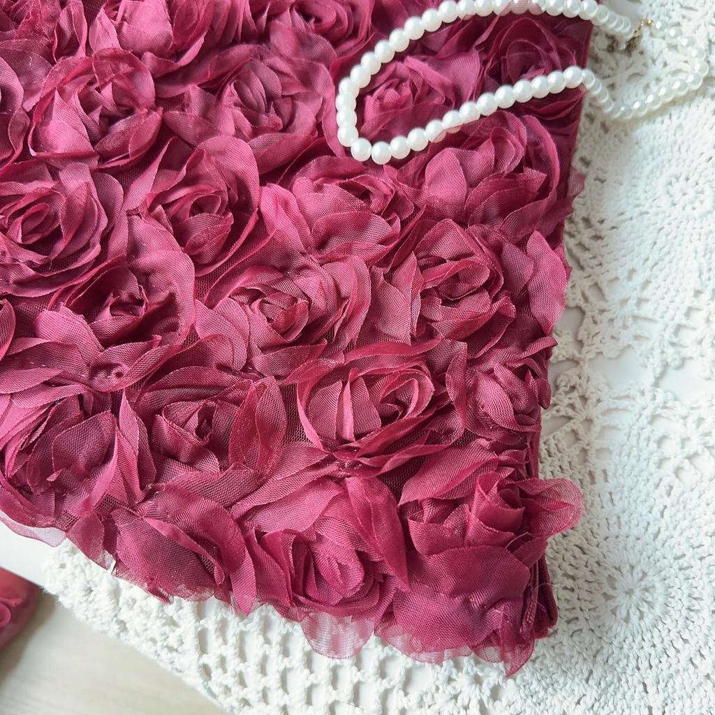 New Winter Rose Cheongsam Hanfu Sleeveless Dress for Baby Girls - Style AWB005