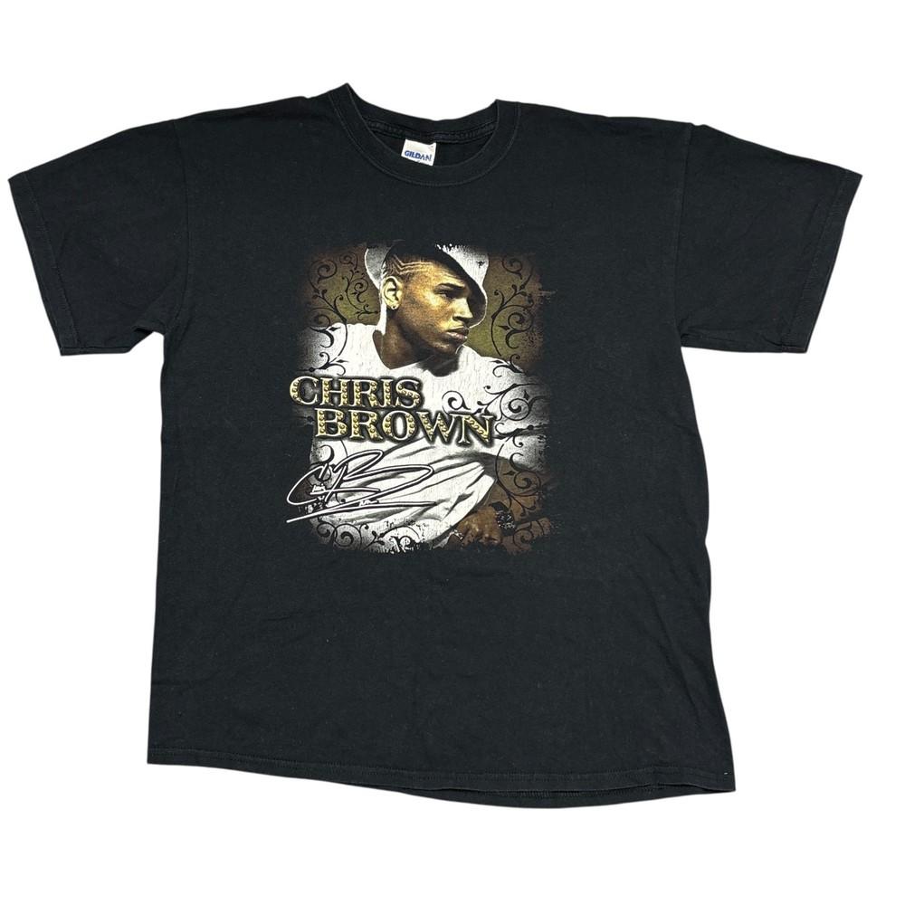 

Vintage Chris Brown Shirt Large Black Y2K Tour Concert Hip Hop Band Tee Rap Tee Unisex T-Shirt S