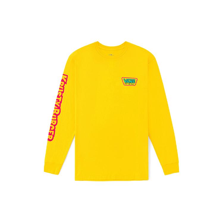 Vans Simpson T Shirts Unisex Yellow Crew Neck Moderate Straight Fit VN0A4RTLZW3