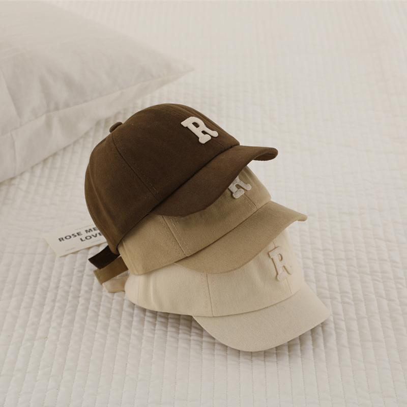 Summer Baby Baseball Cap Letter Embroidery Toddler Peaked Hat Korean Solid Color Short-brim Kids Boy Girl Sun Hats