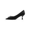 8-Word Sexy Temperament High Heels for Women's New Pointed Stiletto Professional Work Single Shoes for Women