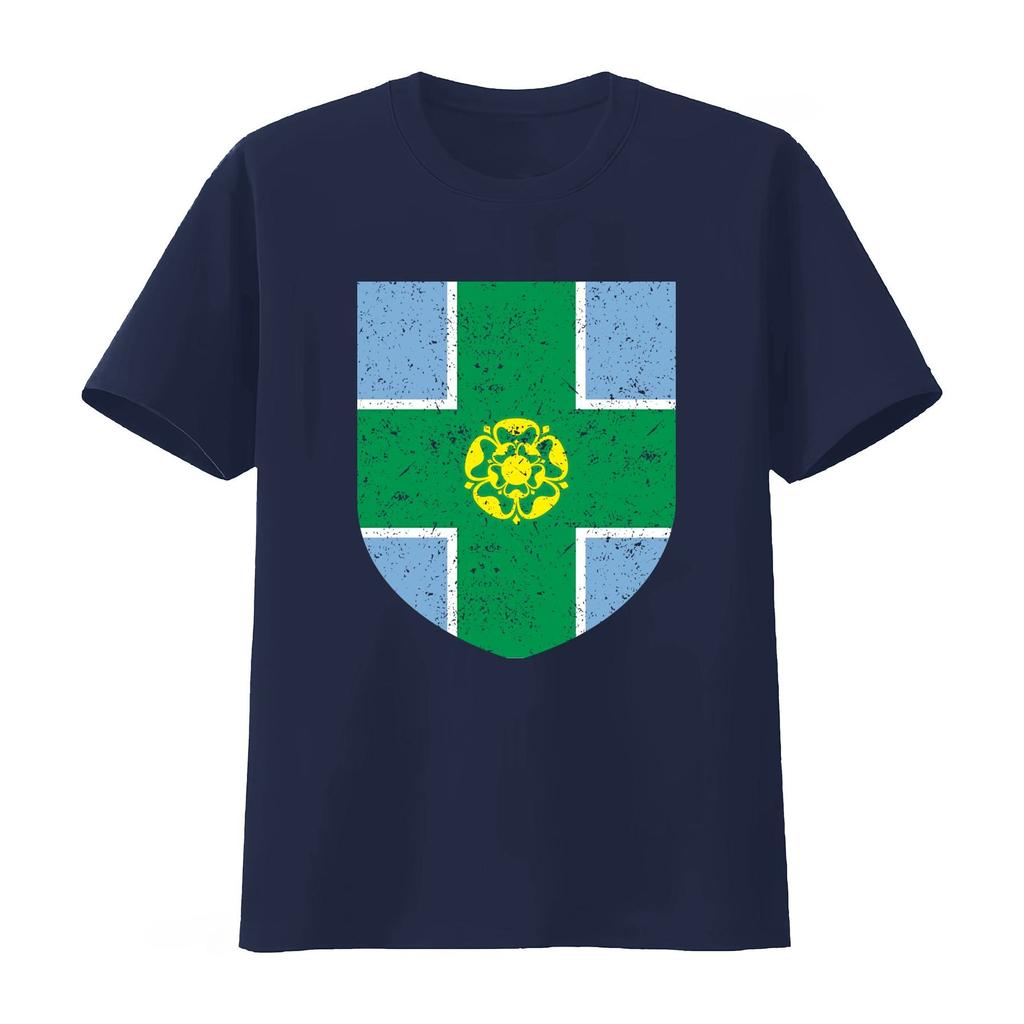 Unisexs Derbyshire County Shield Badge T Shirt Ideal for Cricket Sport Enthusiasts Breathable Streetwear Graphic 2026 Summer Shirt