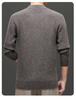 Men's 2025 Winter Wool Sweater: Fashionable Korean Style, Loose Fit, Thickened Round Neck for Middle-Aged and Young Men.
