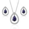 ZHOUYANG Earrings Necklace Jewelry Set For Women Luxury Hollowout Teardrop CZ Rose Gold Color Wedding Jewellry Wholesale S534