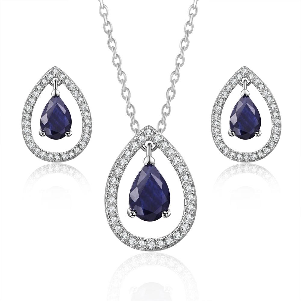 ZHOUYANG Earrings Necklace Jewelry Set For Women Luxury Hollowout Teardrop CZ Rose Gold Color Wedding Jewellry Wholesale S534