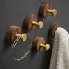 Walnut/Beech Wood Wall Hangers No Drilling Coat Storage Rack Wood Coat Hooks  Hanging Keys