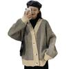 Women's Knitwear Autumn Winter Striped V-Neck Cardigans Buttons Oversize Lady Sweaters Vintage Tops