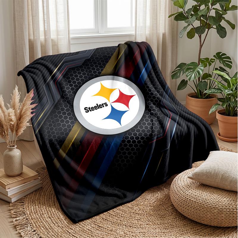 Coperta in Flanella Pile Pittsburgh Steelers Coperta Calda e Accogliente per Divano Letto Viaggio Uso Stagionale