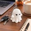 Creative Halloween Keychain 5 Expressions 3D Printed Keyring White Ghost Pendant  Party Favor
