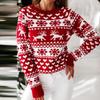 Women's Fashion Christmas Knitted Printed Long Sleeve Round Neck Sweater