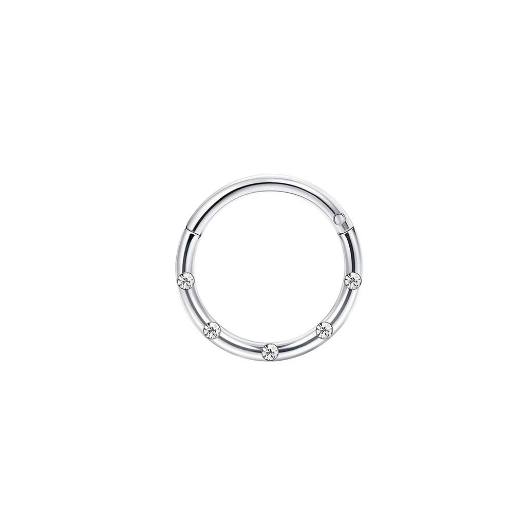 1-5 Stück 16G Mode 316L Edelstahl CZ Scharnier Septum Clicker Nasenring, Daith Helix Tragus Knorpel Piercing Schmuck