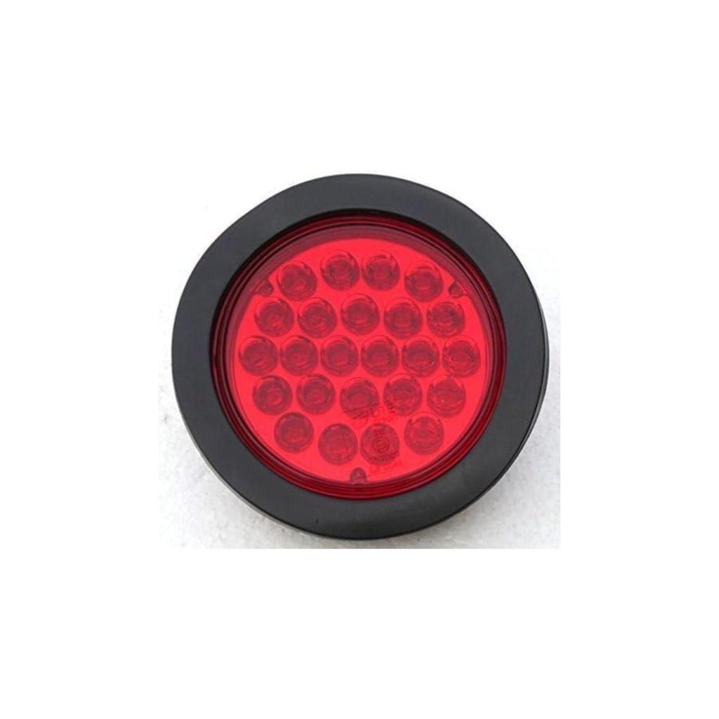 APSMOTIV 4" Round LED Trailer Tail Light 2PCS 24 LED Stop Turn Signal Brake Marker Clearance Trailer Real Light for Trucks Trailer RV Waterproof