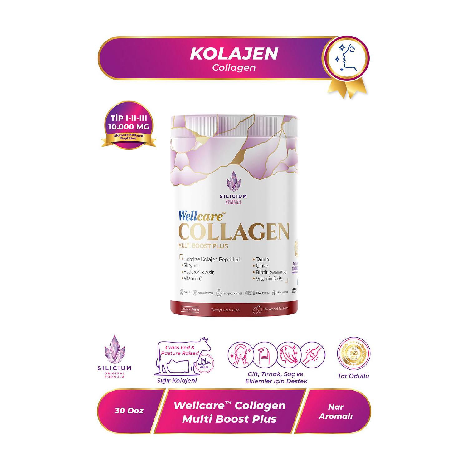 

Collagen Multi Boost Plus Powder Pomegranate Flavored 10,000 Mg