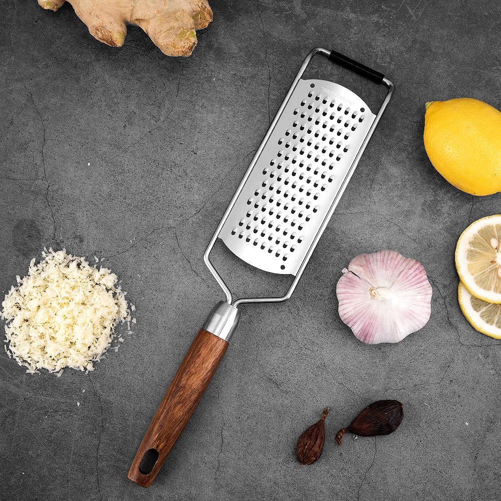 Stainless Steel Kitchen Tools Lemon Planer Cheese Planer Solid Wooden Handle Series-Fine Tooth Planer Parmesan Zester Chocolate