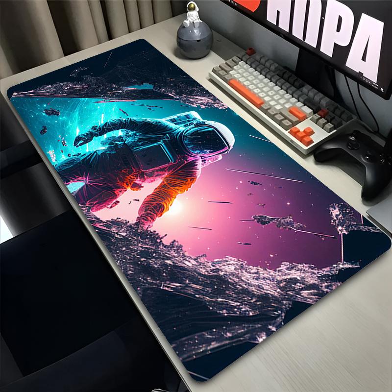 Large Mouse Pad Outer Space Astronauts Gamer Keyboard Desk Mouse Mat Laptop Gaming Accessories Starry Sky Carpet Anime Mousepads