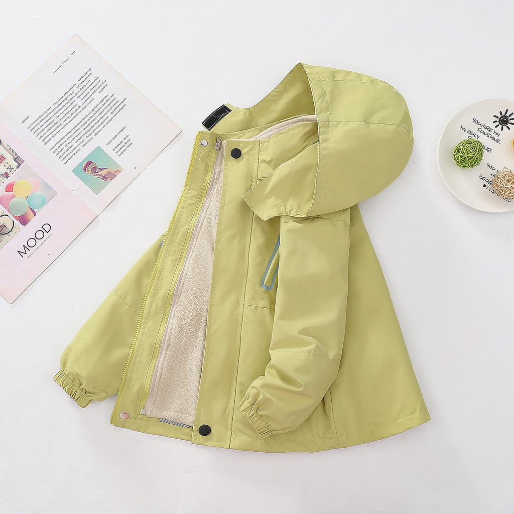 Boys 3 In 1 Windproof Waterproof Thickened Outdoor Windbreaker Kids Winter Jacket