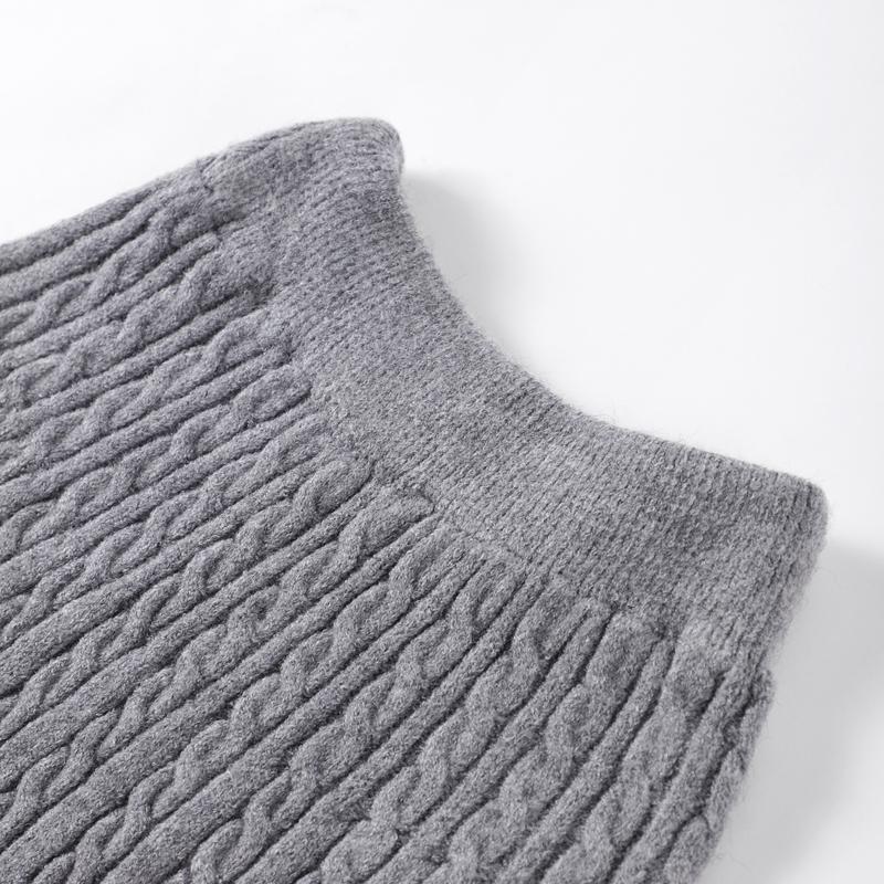 Einfarbiger Strickpullover-Rock-Set für Damen, Umlegekragen, Pullover, langärmelig, schmaler Pullover mit kurzen Röcken, elegante Damenanzüge