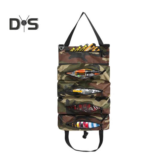 Bolsa de armazenamento de ferramentas portátil grande com 5 compartimentos, fecho de zíper, kit de ferramentas de hardware resistente à prova d'água, bolsa de rolo, bolsa com zíper