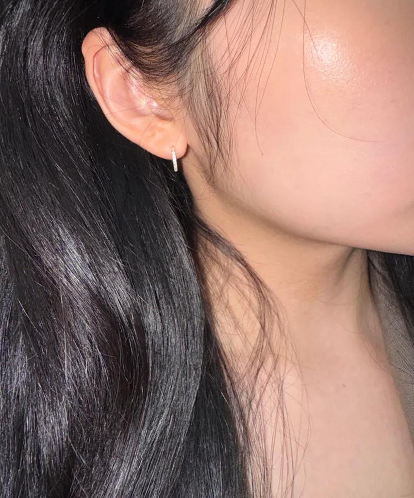 Iamj [925 Silver] 1.6 Basic Cubic Ring Earrings (3 Types)