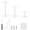 1set 6 Bags 3 Styles Acrylic Round Tiered Riser Action Figure Display Stands Clear 7.95x5.5~15.5cm 2 Bags/style