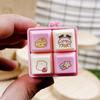 Fun Cartoon Squeeze Music New Unique Four-square Merit Key Button Keychain Couple Car Bag Key Chain & Pendant