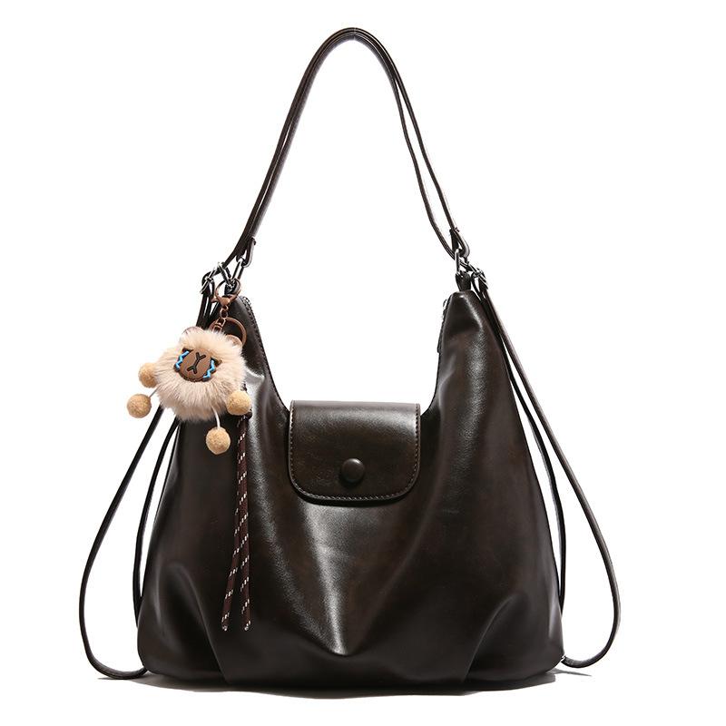 Autumn and winter new large-capacity retro shoulder tote bag fashion niche design high-end sense versatile messenger bag