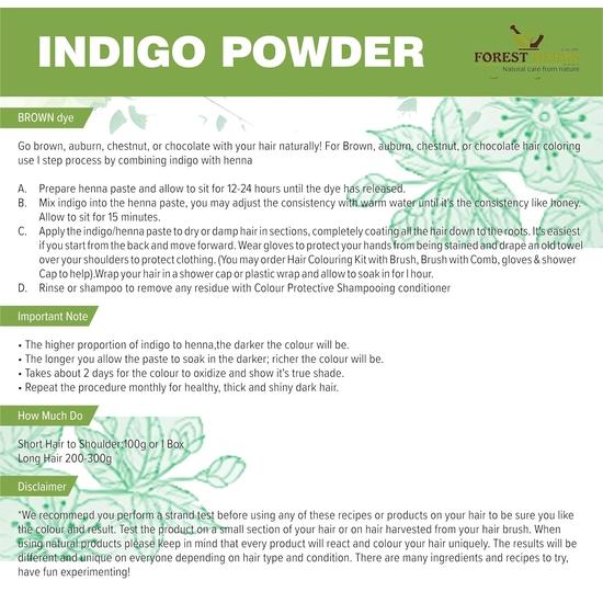 The Forest Herbs Naturlig pleie fra naturen 100% økologisk henna, indigo, amlapulver for hår svart kombinasjon hver 100 gram